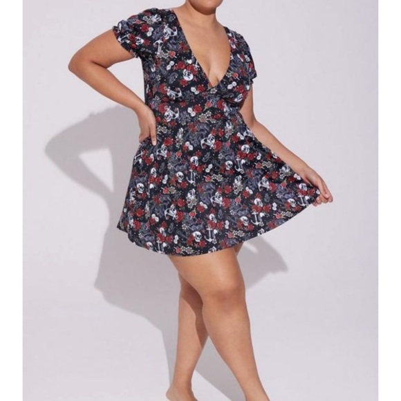 torrid Other - TORRID NWT RETRO SWIM WIRELESS PUFF SLEEVE DRESS - LONG LENGTH